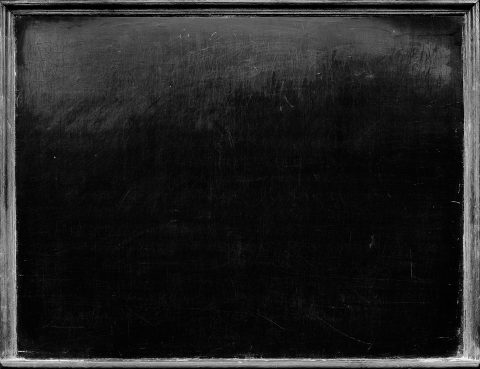 Tableau noir n°1, amphithéâtre de la Sorbonne, Paris 1997 - 120 x 160 cm. Photographie argentique noir et blanc contre-collée sur aluminium © Philippe Gronon - ADAGP