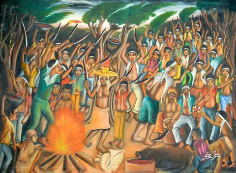 Image de couverture. Félix Jean, Cérémonie du Bois Caïman, Huile sur toile, 36x48 in., Collection du Centre d'Art (Port-au-Prince, Haïti)